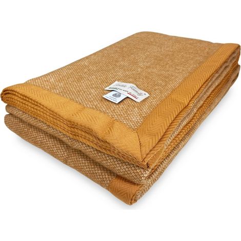 COPERTA leggera PRIMAVERILE NANTES estiva IN LANA MERINO FINE matrimoniale 2 PIAZZE beige (1/5)