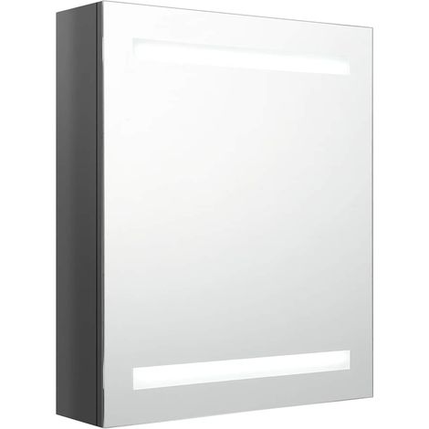 Maison Exclusive - LED-Spiegelschrank fürs Bad Glänzend Grau 50x1