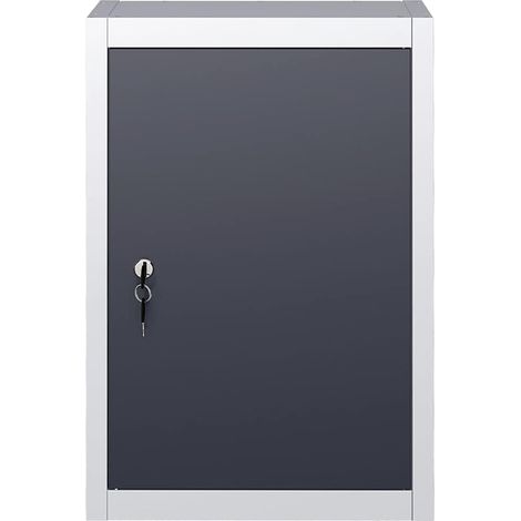 vidaXL Armario de herramientas de pared industrial metal gris y negro (1/2)