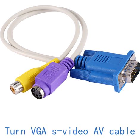 Adaptateur VGA vers RCA S-Vidéo pour PC Portable - Câble Convertisseur Vidéo (1/5)