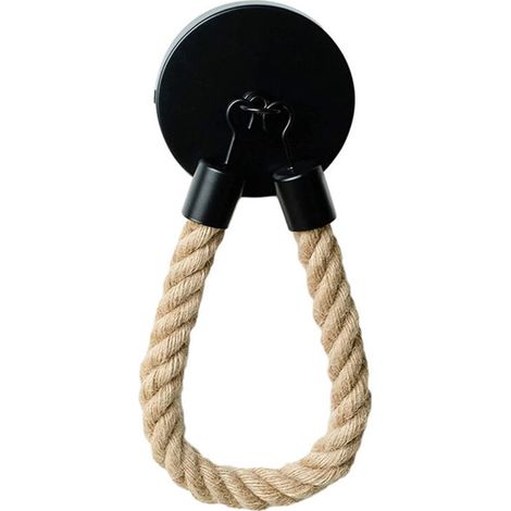 x Porta carta igienica a parete con corda, porta rotolo di carta igienica, porta carta igienica in legno vintage a parete in metallo e corda di canapa