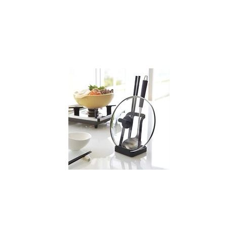 Porte-couvercle de casserole noir, organisateur de cuisine, 10 x 10 x 15 cm – (1/5)