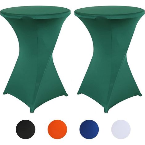 2er-Set Stehtisch Hussen Ø 80x110 cm, Stretch, Grün, Verstärkte Füße, Waschbar