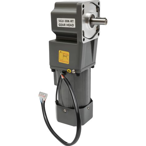 Motorreductor angular, 120 W de potencia, 220 V de voltaje, 45 rpm de velocidad, material de acero al carbono medio, salida de 90°. (1/5)