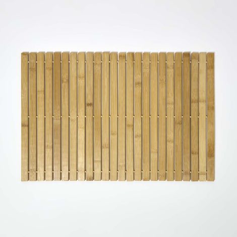 HOMESCAPES Bamboo Bath Mat, 60 x 40 cm (1/5)