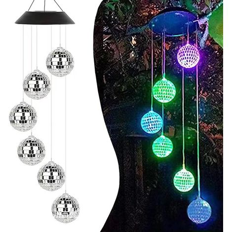 Campanelli a vento solari da esterno, luci solari impermeabili da esterno, decorazioni per giardini, alberi, cortili e terrazze. (1/5)