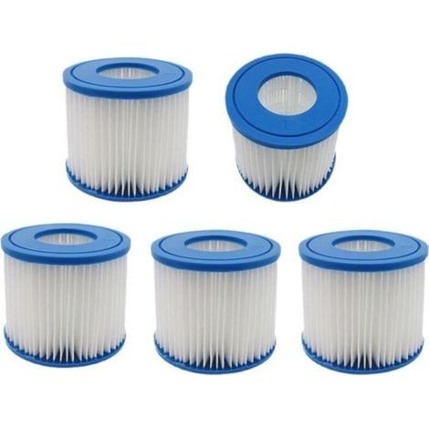 Cartouche filtrante compatible avec les piscines Bestway type I et les filtres Intex E Type VII/D/VII, lot de 5