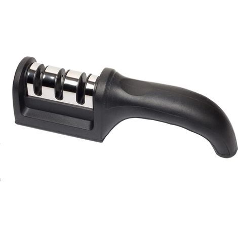 Eguiseur de Couteau Professionnel, Aiguiseur Manuel à 3 Étages, Affuteur Couteau Cuisine Adapté à Toutes Sortes de Couteaux, Poignée et Base Antidérapantes (1/5)