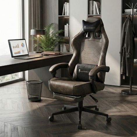Poltrona da ufficio ergonomica con poggiapiedi San Marco