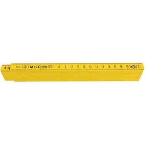 Doppiometro di plastica ultraresistente 3 mm di spessore -Giallo (1/4)