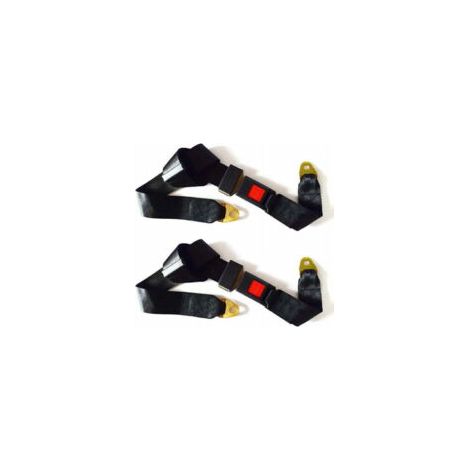 Juego de 2 cinturones de seguridad universales ajustables de 2 puntos, kit de arnés de seguridad ajustable para asiento individual o doble.
