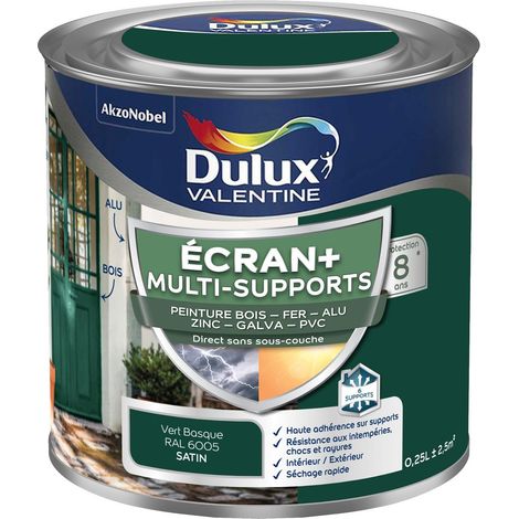 ECRAN+ MULTI-SUPPORTS EXTERIEURE - Peinture en Phase Aqueuse Éxtérieur - Satin Vert Basque 0,25 L - Dulux Valentine