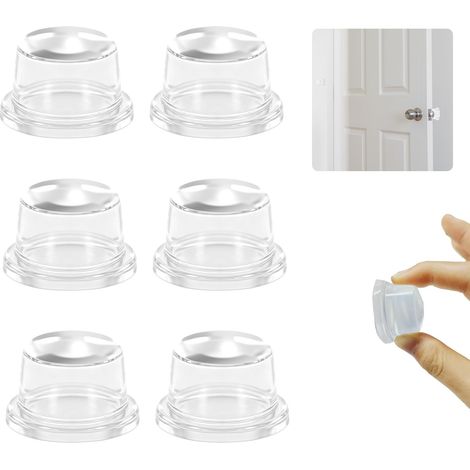 Lot de 6 butées de porte adhésives transparentes - Stop-porte sol pour parquet et carrelage - Protection mur et meubles (1/5)