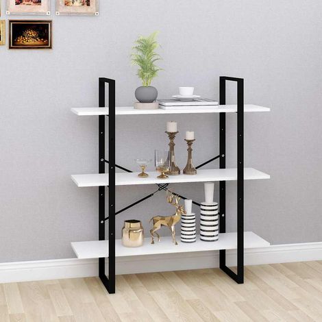 Bibliothèque Étagère de Rangement - pour Bureau Salon Chambre Cuisine Blanc 100x30x105 cm Aggloméré BV211826 - BonneVie (1/5)