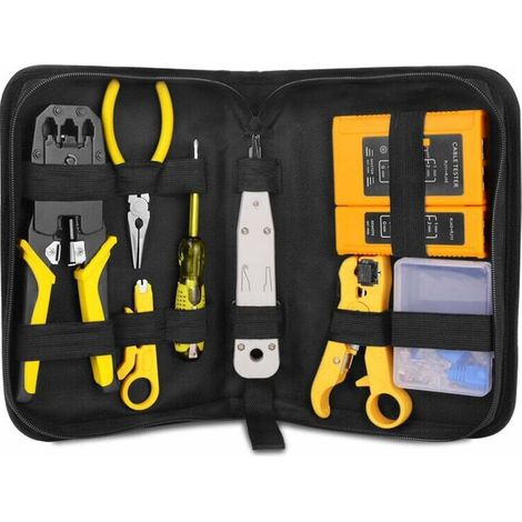 Testeur de Network Cable, Ensemble d’Outils de Réseau, Pince à Sertir de Fil RJ45/11/12 Réseau d'Outils, Réparation de Réseau/Maintenance de Ordinateur/Testeur de Cable LAN (1/3)