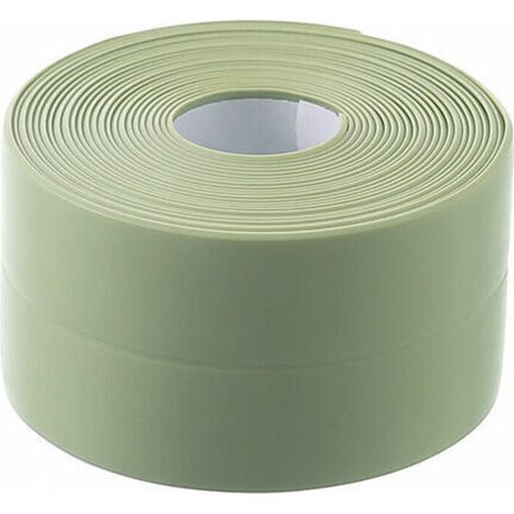 3 cintas autoadhesivas para sellar, ideales para cocina, baño, pared y suelo impermeables y de color verde. (1/4)