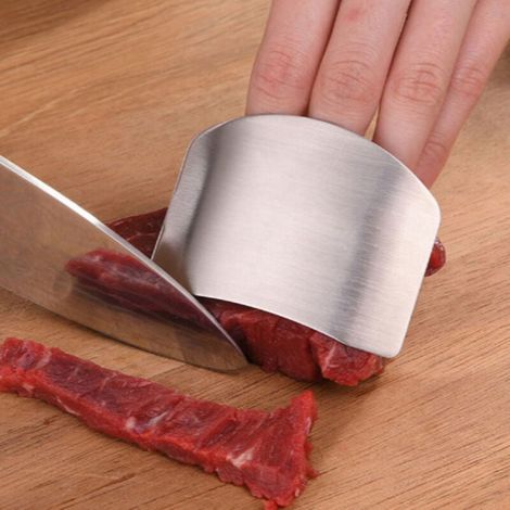 Protège-doigts en acier inoxydable - Compatible lave-vaisselle - Protection anti-coupures - Accessoire de sécurité pour la cuisine - 7,5 x 5,5 cm (1/4)
