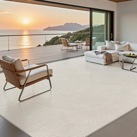 Tapis Salon Beige, Moderne Poils Courts Grand Tapis Chambre, Moquette Chambre Doux, Adulte Style Scandinave Bohème Antidérapant Décoratif Rug, 200 x 290 cm (1/5)