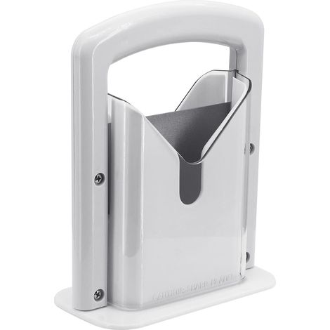 Trancheuse à bagel pour bagel - Outil de coupe auxiliaire pour outils de cuisine et gadgets - Plastique + acier inoxydable - Blanc (1/5)