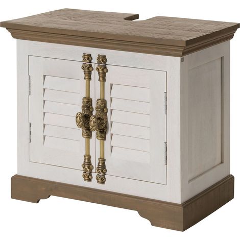 Waschbeckenunterschrank Mango 70x40x60 weiß lackiert TOULOUSE 133Massivmoebel24 GmbH