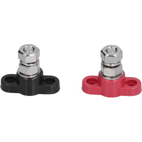 Poteaux De Jonction D'Alimentation Rouges Et Noirs Goujons De Borne Isolés En Acier Inoxydable De 3/8 Pouces 250A À 12VDC Pour Voitures Camping-Cars VTT Motos.