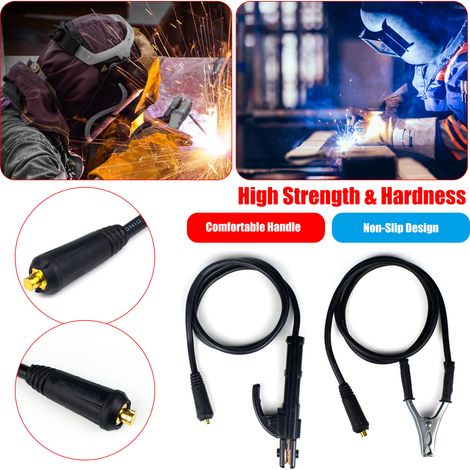 Kit de pinzas de tierra para soldadura por arco, longitud 1,5 m, 300 A, para máquina de soldadura MMA ARC ZX7.