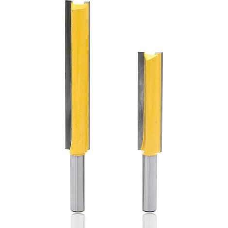 2Pcs Fraises à Rainurer Droites en 8mm Tige, Fraises de Fraisage à Bois Mèche Routeur Droite Extra-longue Fraise Defonceuse à Menuiserie 51mm 76mm pour Travail du Bois (1/5)