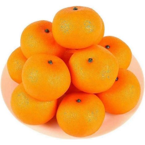 Un ensemble de 12 oranges artificielles réalistes peut être utilisé pour décorer les cuisines et les placards de la maison. (1/5)