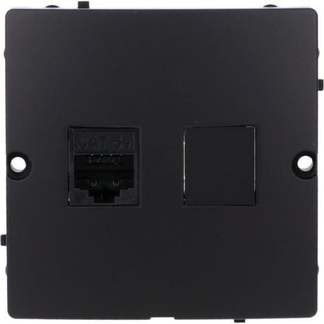 Simon Basic RJ45-Computerbuchse, Kategorie 5e (Modul). Schraubanschluss für Gehäuse, schwarz BMF51.02/49