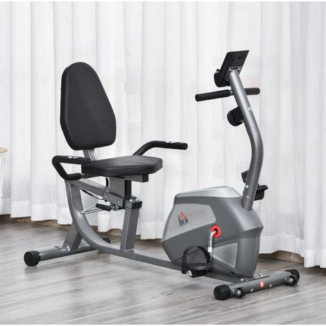 Vélo d’appartement semi-allongé avec écran LCD et 8 niveaux de résistance magnétique OKWISH (1/5)