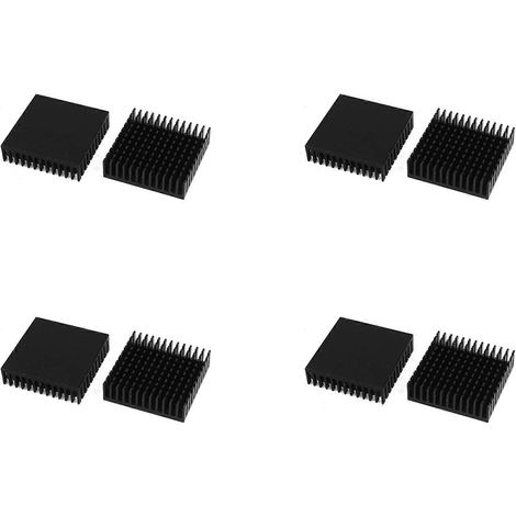 dissipateurs thermiques en aluminium noir pour radiateur, dimensions 40 x 40 mm x 11 mm (1/4)