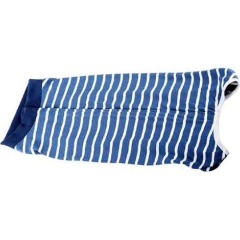 Combinaison de récupération postopératoire pour chien, vêtement confortable en polyester, blanc et bleu, taille L (1/5)