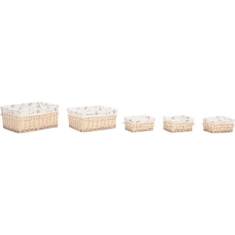 Cesta Ropa Set 5 Mimbre Algodon 48X38X22 Natural (1/5)