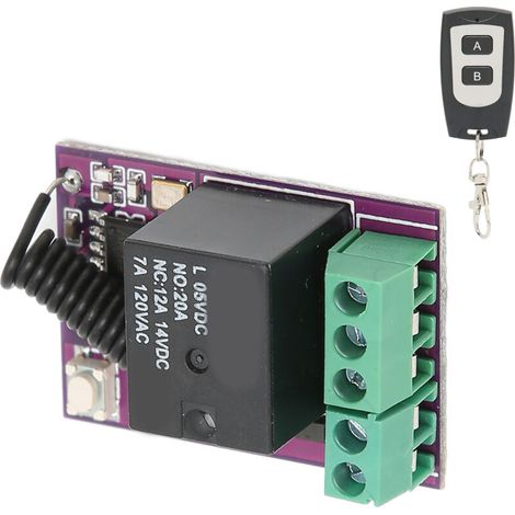 Interrupteur Relais Télécommande 20A Mini pour Équipements Électriques et Appareils Ménagers 5V (1/4)