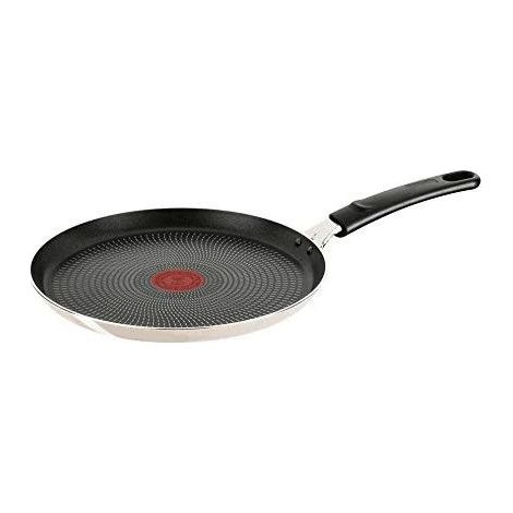 Lagostina 010187010028 Crepiera Antiaderente Multiuso Titanium Easy 28 cm Indicatore Calore Lavastoviglie colore Nero