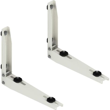Coppia di staffe per condizionatori d'aria esterni - in acciaio, complete di speciali antivibranti e rondelle per l'isolamento acustico ed elettrico (1/4)