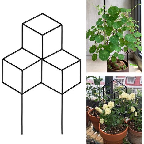 Treillis métallique de jardin en forme de treillis pour plantes grimpantes en pot DIY, support pour fleurs et légumes, structure de soutien. (1/5)