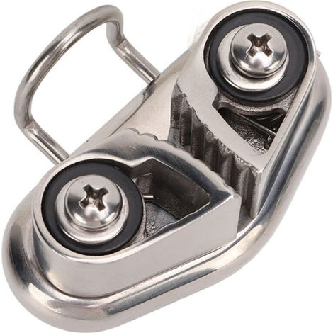 Taquet à came marin en acier inoxydable 316 poli miroir avec anneau de guidage filaire – pour cordage 10 mm (1/5)