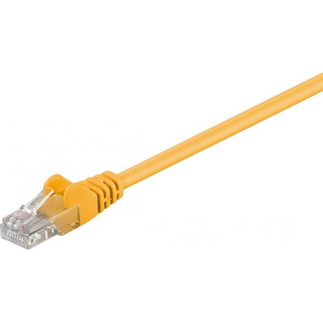 CAT 5e Patchkabel, U/UTP, gelb, Kupferkaschierter Aluminiumleiter (CCA). Kabellänge 1 m (1/2)