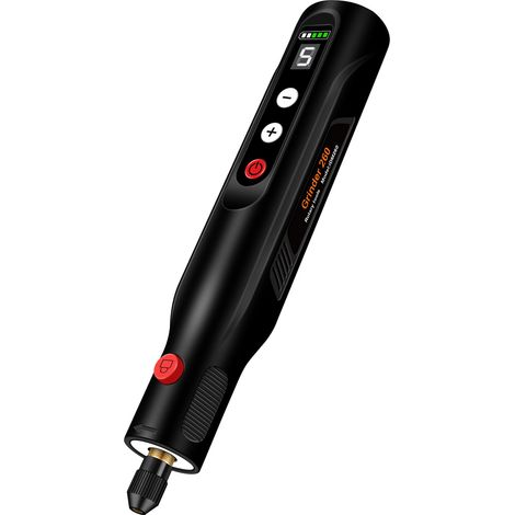 Kabelloser elektrischer Gravier- und Polierapparat mit Digitalanzeige, schnellem Zubehörwechsel, Typ-C-Ladeanschluss und LED-Beleuchtung. (1/5)