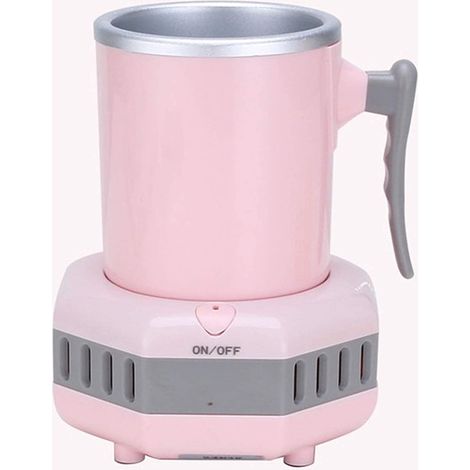Mini máquina de hielo con sistema de enfriamiento, pequeña máquina de hielo portátil, hielo rápido en 15 minutos para el hogar, campamentos y fiestas en el auto (rosa) (1/5)