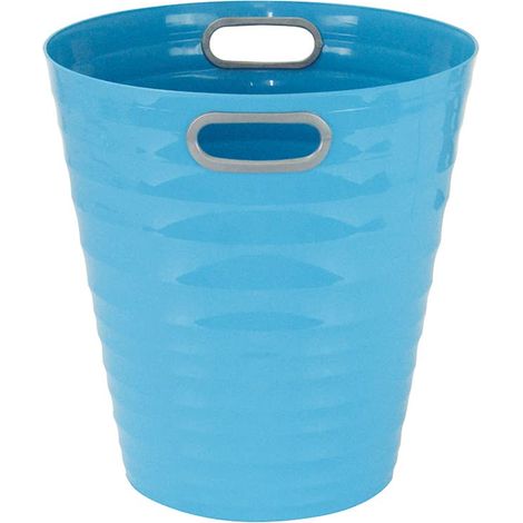 Poubelle de bureau bleu ciel – Corbeille à papier en plastique design moderne pour bureau, chambre, salle de bain – Contenance 12,5L – Couleur Bleu turquoise (1/5)