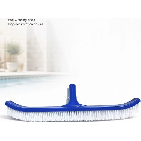Brosse de Piscine Nylon 46cm Tête Courbée Poils Denses Nettoyage Murs Coins Fond Doux pour Revêtement Usage Intensif (1/5)