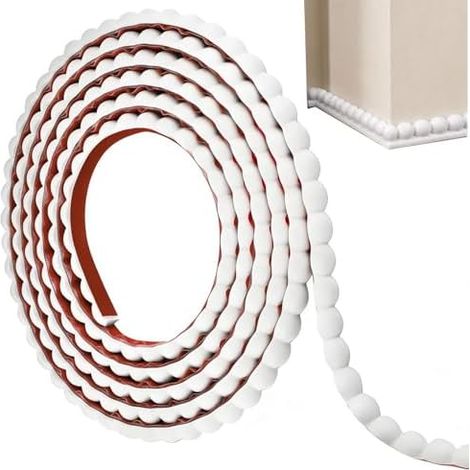 Bordure adhésive flexible, moulure décorative étanche, accessoire de salle de bain avec panneau robuste, garniture intérieure aux détails élégants, moulure murale de 1,5 x 0,8 cm, ornement de porte po (1/5)