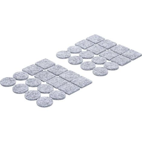 Jeu de Protections Antidérapants Gris Tacheté - 32 pcs - Sécurité et Stabilité - Caoutchouc - D-Work (1/5)