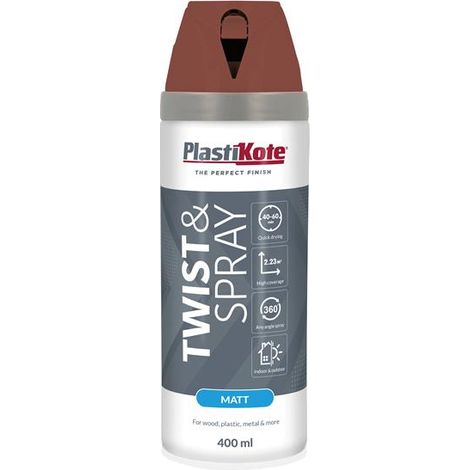 PlastiKote 440.0023124.076 Twist & Spray Matt 400ml Pantile Red PKT23124