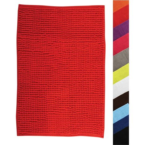 Alfombra de baño CHENILLE microfibra 60x90cm Rojo MSV (1/5)