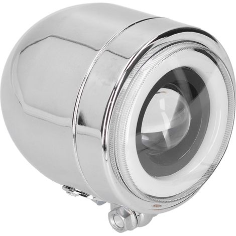 Universeller runder 4,25-Zoll-LED-Scheinwerfer mit Angel Eyes, Fern-/Abblendlicht, Retro-Motorrad-Tagfahrlicht, Chromgehäuse (weißes und gelbes Licht) (1/5)