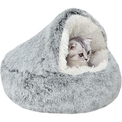 QORVA-Lit apaisant en peluche moelleuse, calme l’anxiété, pour chats et chiens de petite taille, doux et chaud, 50 cm (1/5)