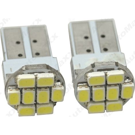 T10 194 168 1206/3528 8LED Car Parking Lights, LED Instrument Panel Lights, Reading Lights, White (10 units) (1/4)